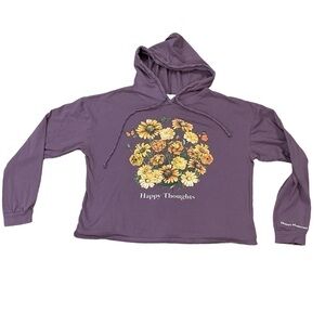 French Pastry Happy Thoughts Happy Moments Cropped Hoodie Floral bouquets Small